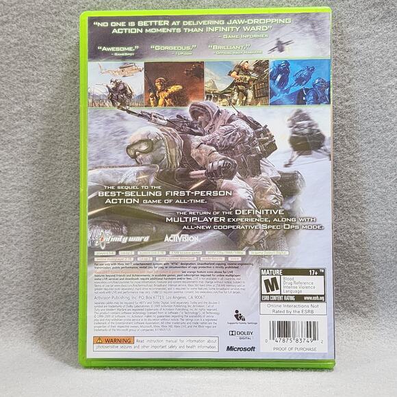 CALL OF DUTY MODERN WARFARE 2 XBox 360 (2009) CIB Complete With Manual Untested - Picture 2 of 4